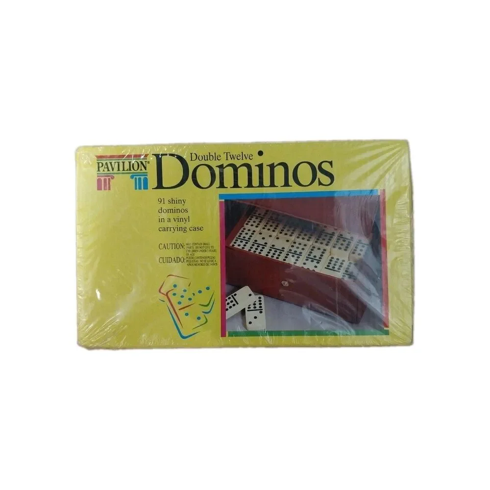 Vintage 1992 Pavilion Double Twelve 91 piece Dominoe Game Set